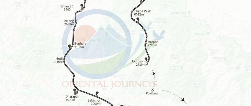 Dhaulagiri Round Trekking Map