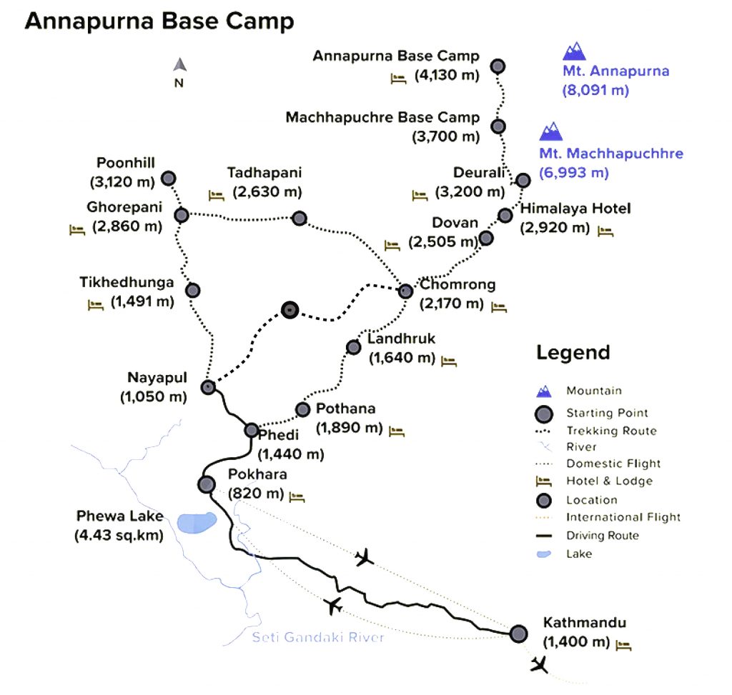 Annapurna Base Camp Trekking Map