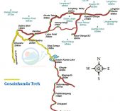 Gosainkunda Trekking Map - Langtang Valley